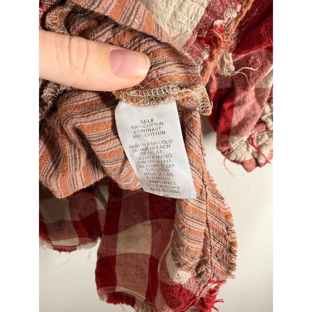Easel Womens Plaid Oversized Tunic Dress Sz M Boxy Boho Raw Hem Grunge Casual - Picture 8 of 10